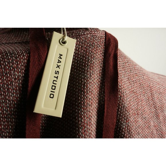 New Max Studio High Low Tunic Hoodie Women's Size L Red Funnel Neck Side Slit - Picture 5 of 10